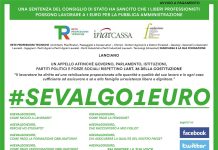 #SEVALGO1EURO. Appello Inarcassa e Fondazione in difesa del lavoro remunerato