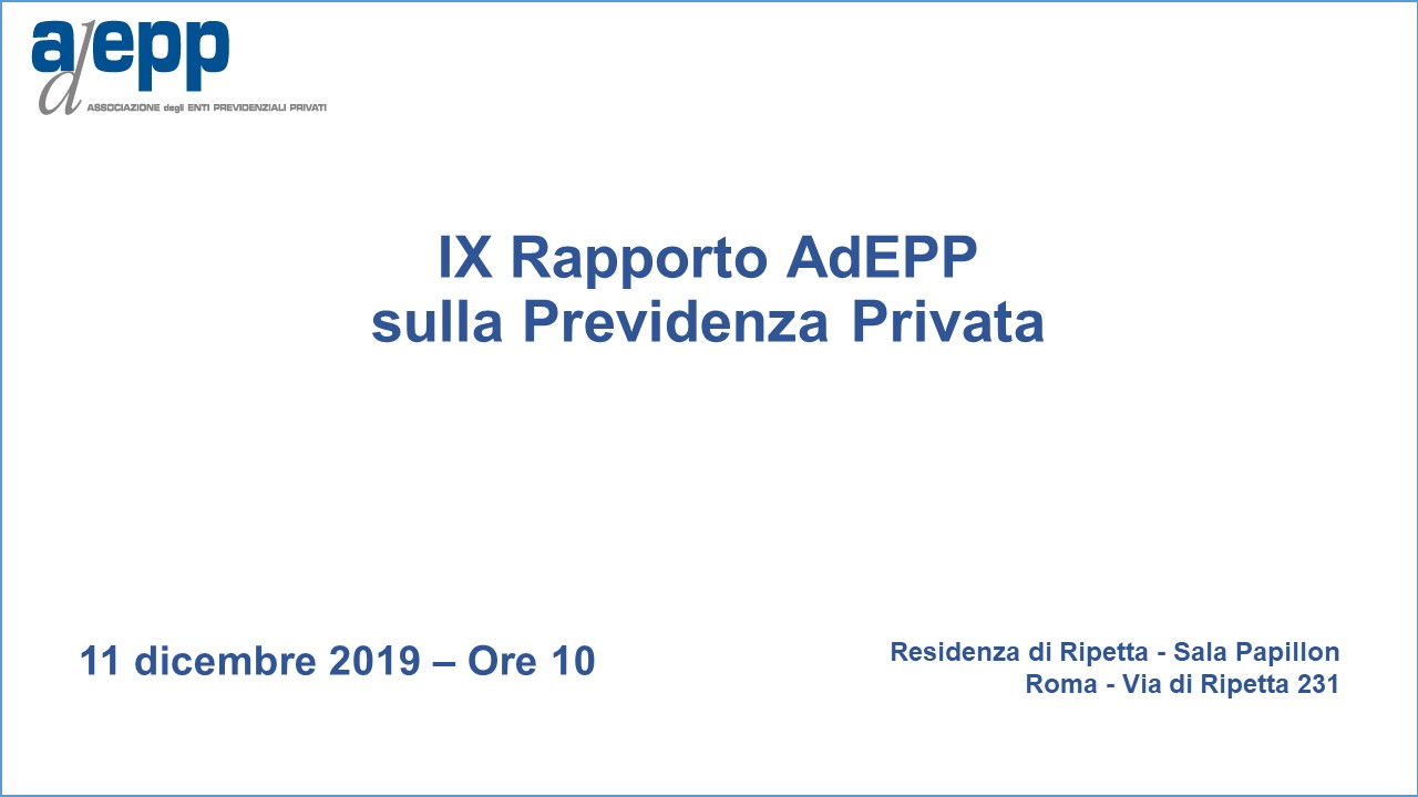 IX Rappoto AdEPP save the date