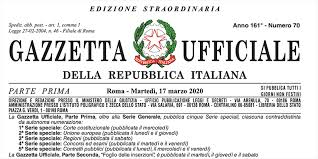 Decreto ＂Cura Italia＂, pubblicato in Gazzetta Ufficiale